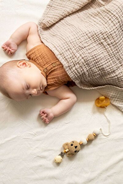 Barine Cocoon Cotton Muslin Baby Blanket Beige