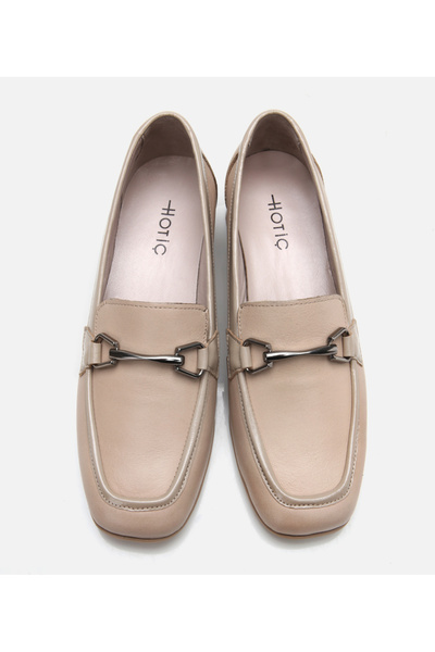 Hotiç Kadın Deri Bej Tokalı Loafer