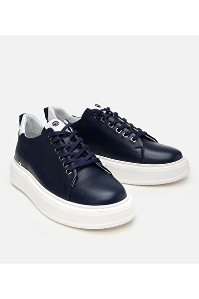 Hotiç Чоловічі шкіряні темно-сині кросівки на легкій підошві