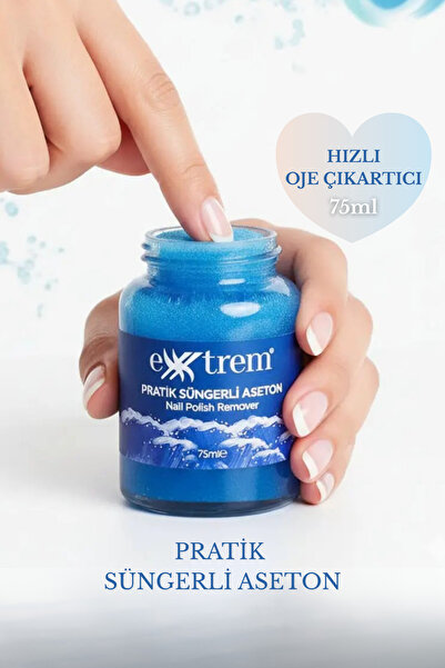 EXXTREM Pratik Süngerli Aseton - Natürel Hızlı Oje Çıkarıcı 75 ml