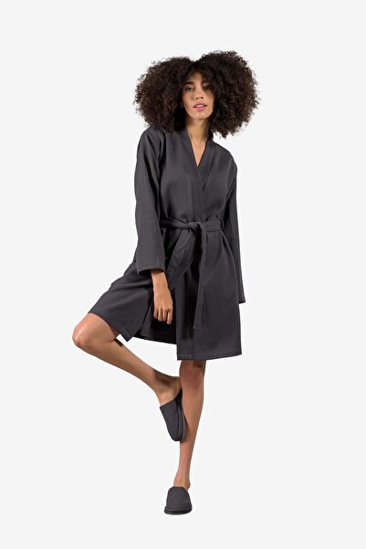 Barine Anthracite Baklava Cotton Bathrobe