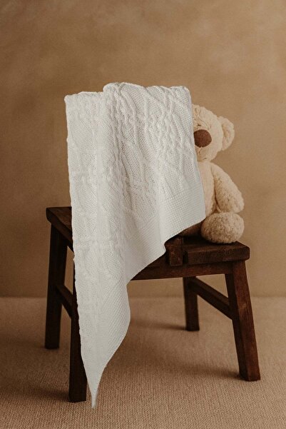 Barine Knitted Baby Blanket Off-White 100X100 cm