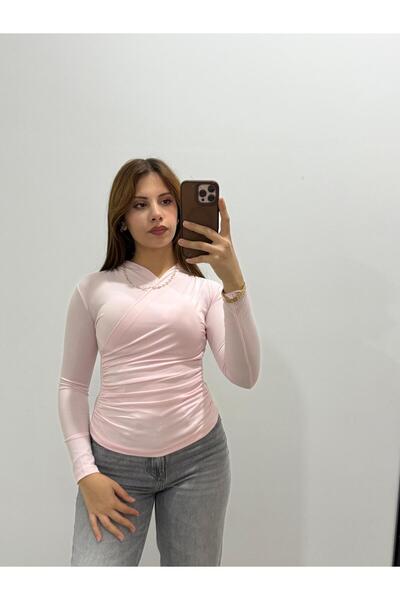 LONELY WOLF Γυναικεία μπλούζα σαντί με κλειστό λαιμό και συρόμενα πλαϊνά