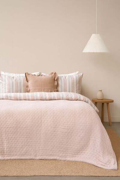 Barine Dotted Pamuk Yatak Örtüsü Açık Pembe 240x260