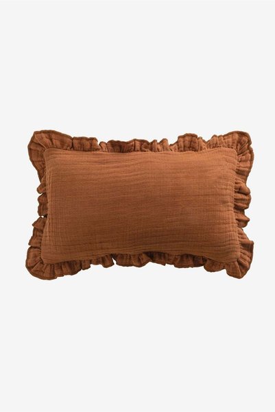 Barine Linen Gauze Keten Kırlent Kılıfı Kiremit 45x45