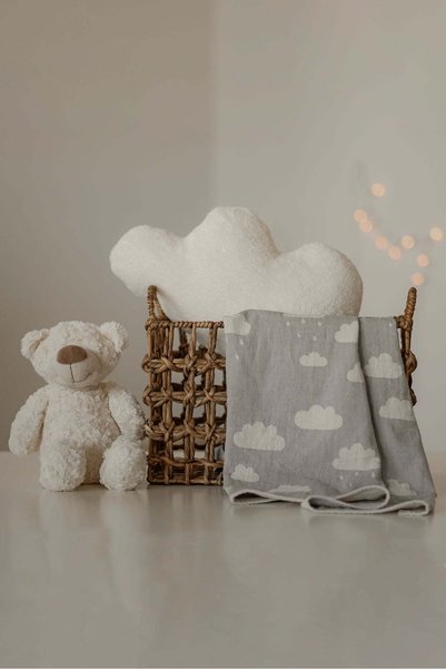 Barine Cloud Peluş Kırlent Ekru28x55