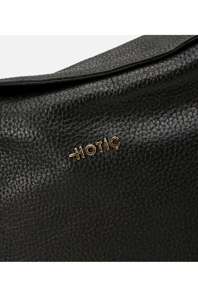 Hotiç Women's Leather Black Adjustable Strap Shoulder Bag