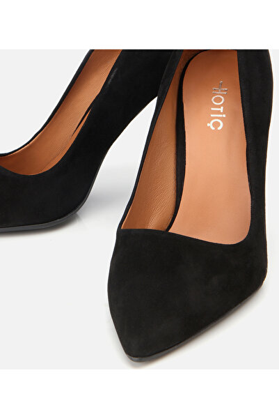 Hotiç Women's Suede Leather Black Stiletto