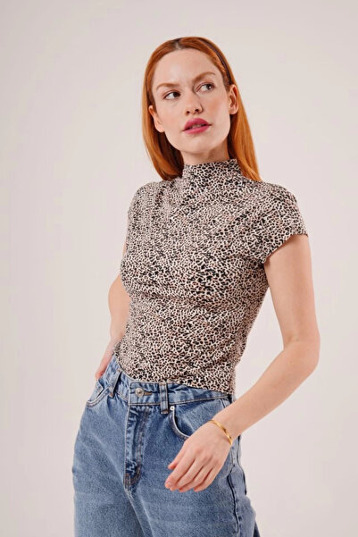 fh fashionhere Γυναικείο μπλουζάκι με κοντομάνικο Leopard Basic