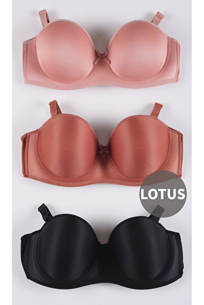 CHOCHO Kadın Dolgusuz Telli Toparlayıcı 3'lü Sütyen Takımı