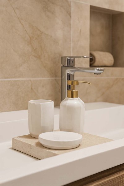 Barine Ivory Seramik 3'lü Banyo Seti