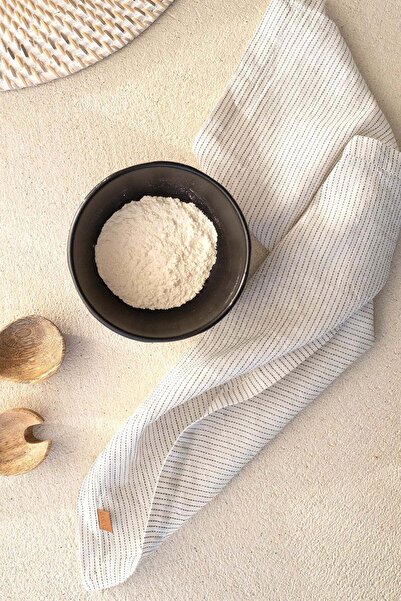 Barine Біло-чорна смугаста лляна серветка - 45x45