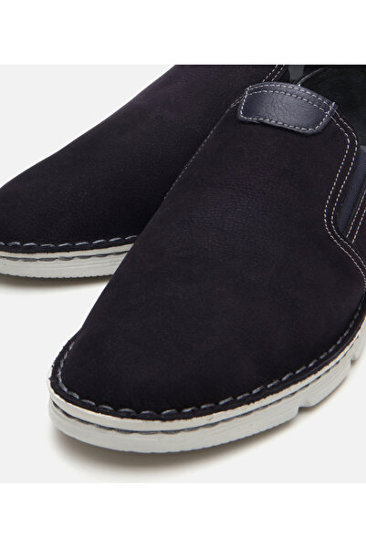 Hotiç Genuine Leather Navy Blue Men's Casual Shoes