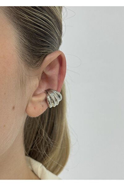 KİLİGİSTANBUL ÇİZGİLİ KIKIRDAK KÜPESİ (KULAK DELİĞİ OLAMADAN KULLANIM)