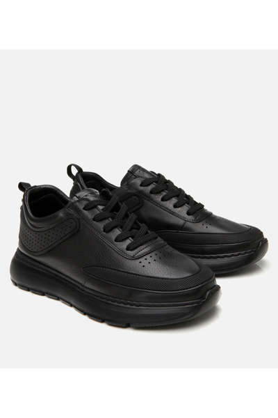 Hotiç حذاء رياضي رجالي من الجلد باللون الأسود ونعل خفيف للغاية