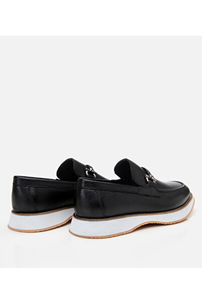 Hotiç Чоловічі шкіряні чорні класичні лофери на спортивній підошві