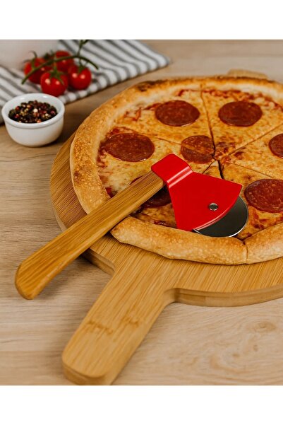 OEM Pizza knife with bamboo handle, 29 x 14 cm