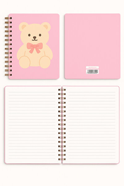 Panda 4-Piece Notebook Set - School Notebook Spiral Concept Notebooks - Cute Teddy Bear Themed with Sticker Gift
