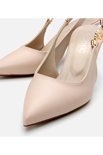 Hotiç Women's Beige Open Back Stiletto