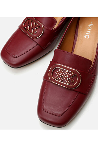 Hotiç Kadın Deri Bordo Loafer