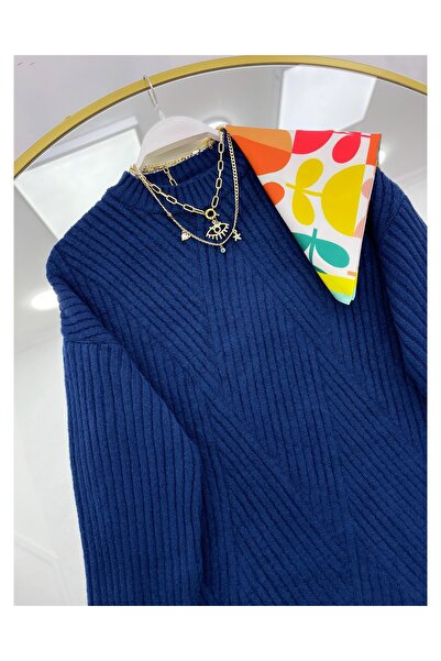 YEDİLALE ТРИКОТАЖНА ТУНІКА З ХРЕСТОВИМИ СТРІЧКАМИ