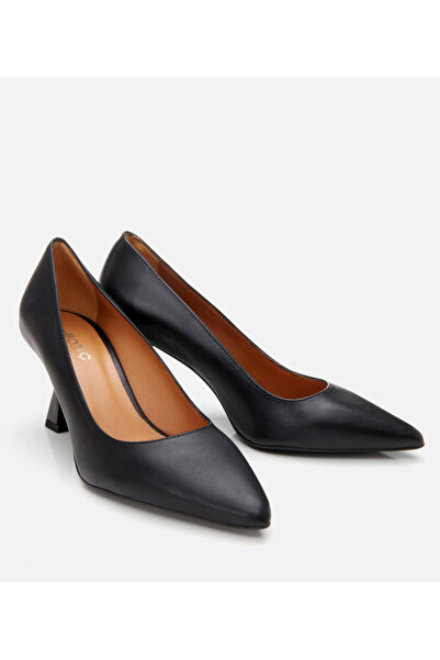 Hotiç Жіночі шкіряні чорні туфлі на високих підборах з гнучкою підошвою