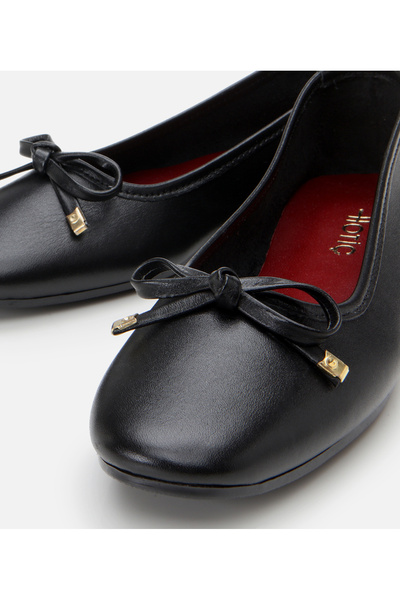 Hotiç Women's Leather Black Ballerinas