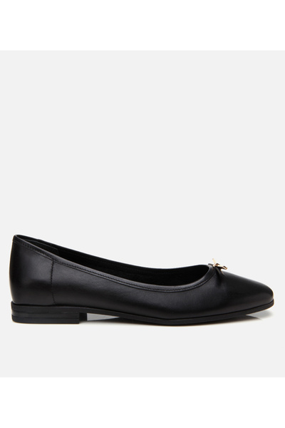 Hotiç Women's Leather Black Ballerinas
