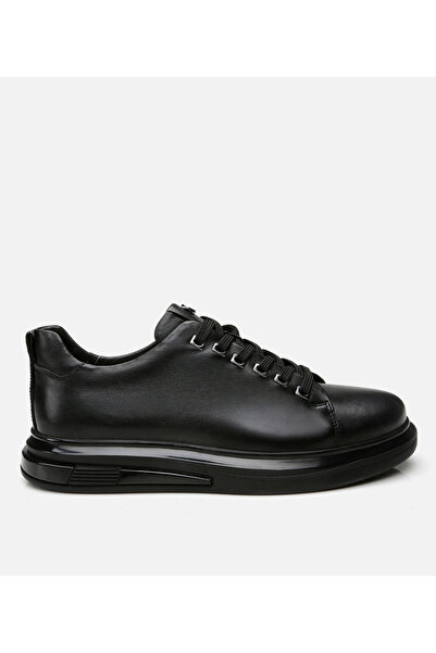 Hotiç Men's Leather Black Casual Shoes