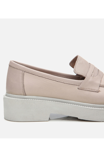 Hotiç Kadın Deri Pudra Kalın Tabanlı Loafer