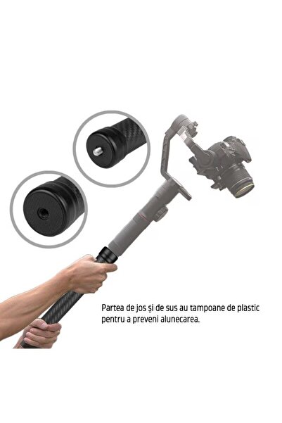 PYKA HOME SHOP Extensie pentru gimbal, compatibil cu orice tip de stabilizator, 35.5cm, negru