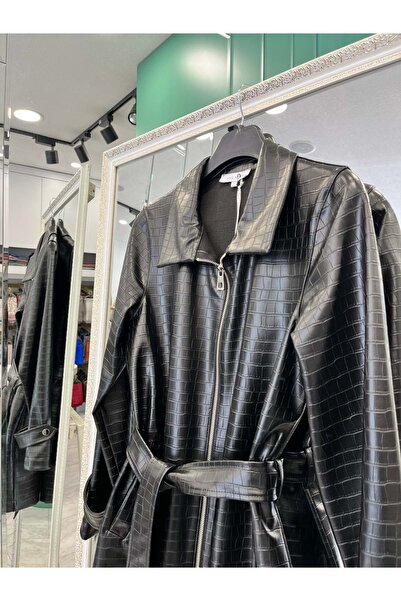 MERAM BUTİK Hale Mystique Leather Jacket - Black - 2