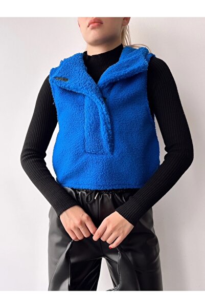 MAMAYAGA Жіночий капюшон з кишенями, дизайн комір, спортивний, стильний, плюшевий жилет