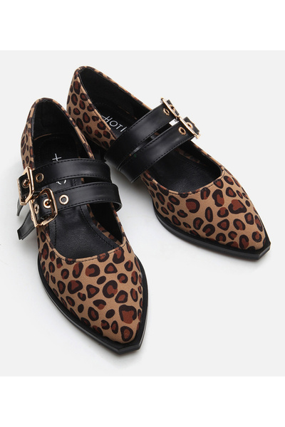 Hotiç Kadın Mary Jane Leopar Desenli Loafer
