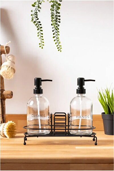 FH finehome Nova Standlı 2'li Sıvı Sabunluk Siyah