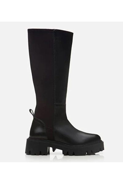 Hotiç Women's Leather Black Stretch Boots