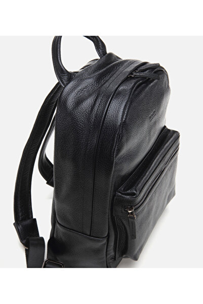 Hotiç Men's Leather Black Backpack