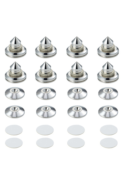 Choice مجموعة قواعد مكبرات الصوت الفضية من Pailvens، 8 قواعد قابلة لتعديل الا...