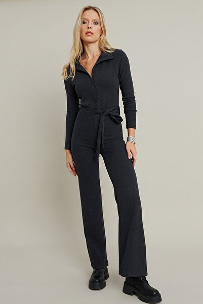 MAMAYAGA Women's Saya Front Buttoned Sports Shirt Large Size Jumpsuit Cotton Spring