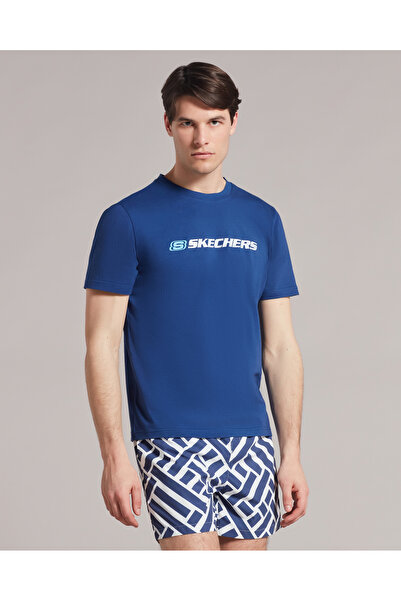 SKECHERS M Graphic Tee Big Logo T-Shirt Men's Navy Blue Tshirt S212956-410