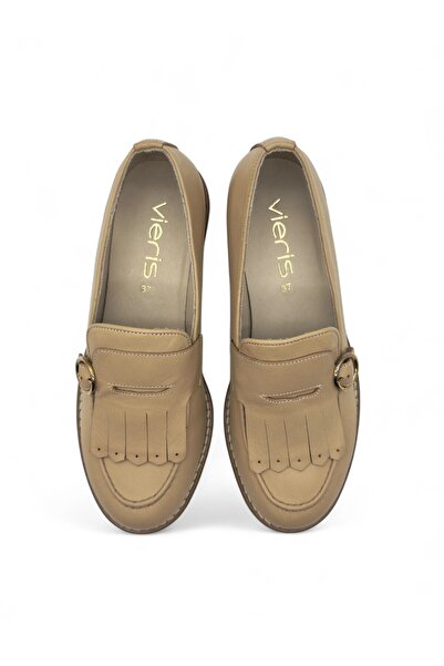 Vrs Shoes Braven Nude Hakiki Deri Kadın Loafer