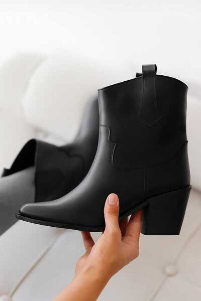 POTEEN Mino Жіночі західні ковбойські щоденні черевики P302-Чорні