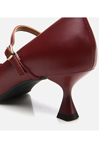 Hotiç Women's Leather Mary Jane Burgundy Stiletto