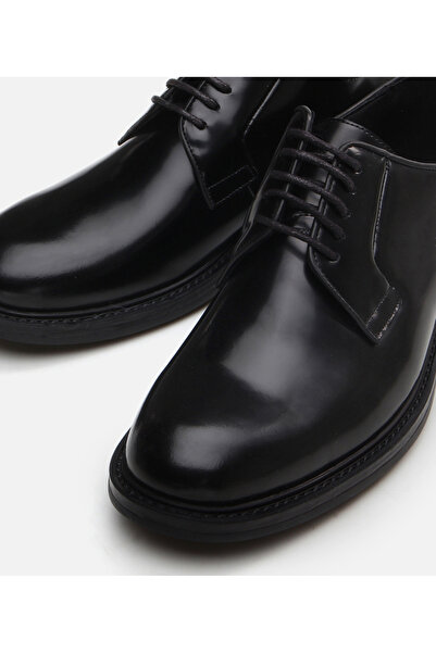 Hotiç Men's Leather Black Casual Shoes