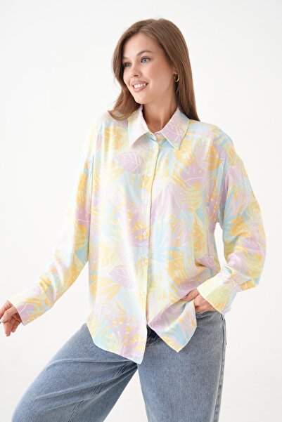 MAMAYAGA Cămașă confortabilă, cu mâneci lungi, din bumbac, cu modele, cu mode...