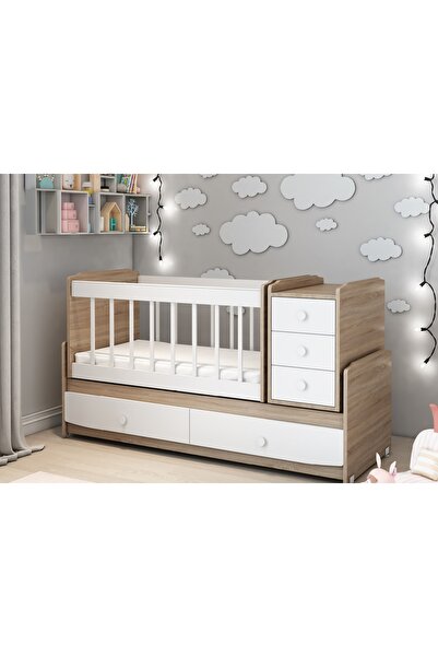 PATİKO FURNİTURE MS 290 SONOMO BÜYÜYEBİLEN BEŞİK YATAK UYKU SETİ CİBİNLİK TAM TAKIM