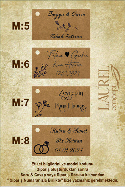 Kraft Delikli Süs Etiketi 35 Adet