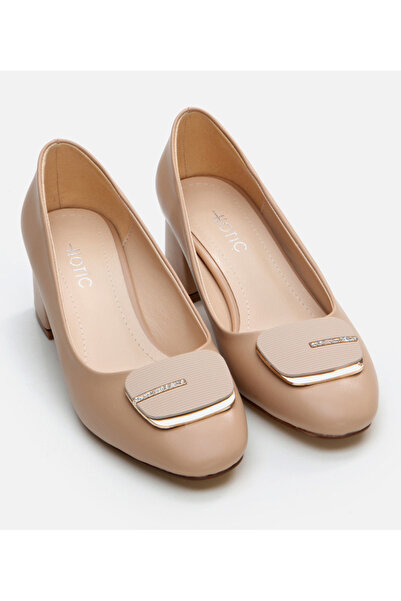 Hotiç Thick Heeled Natural Women's Shoes