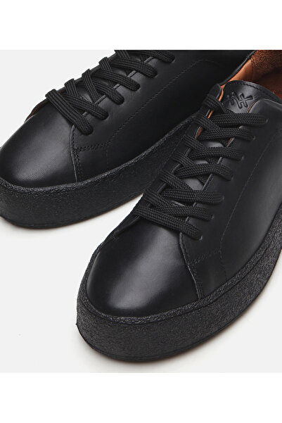 Hotiç Men's Leather Black Casual Shoes