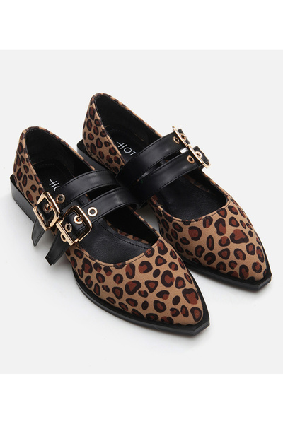 Hotiç Kadın Mary Jane Leopar Desenli Loafer